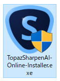 TopazSharpenAI-Online-Installer.exeファイル