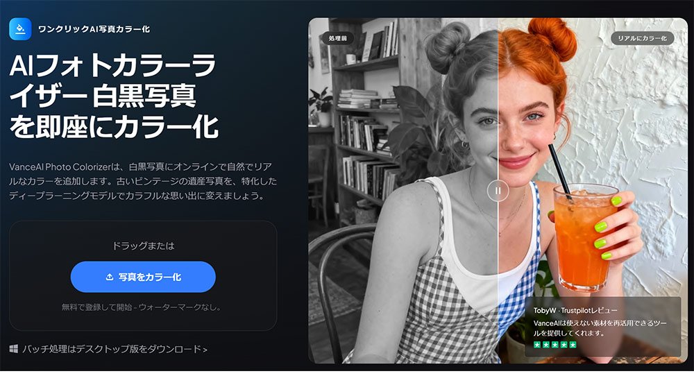 VanceAI Photo Colorizerのスクリーンショット
