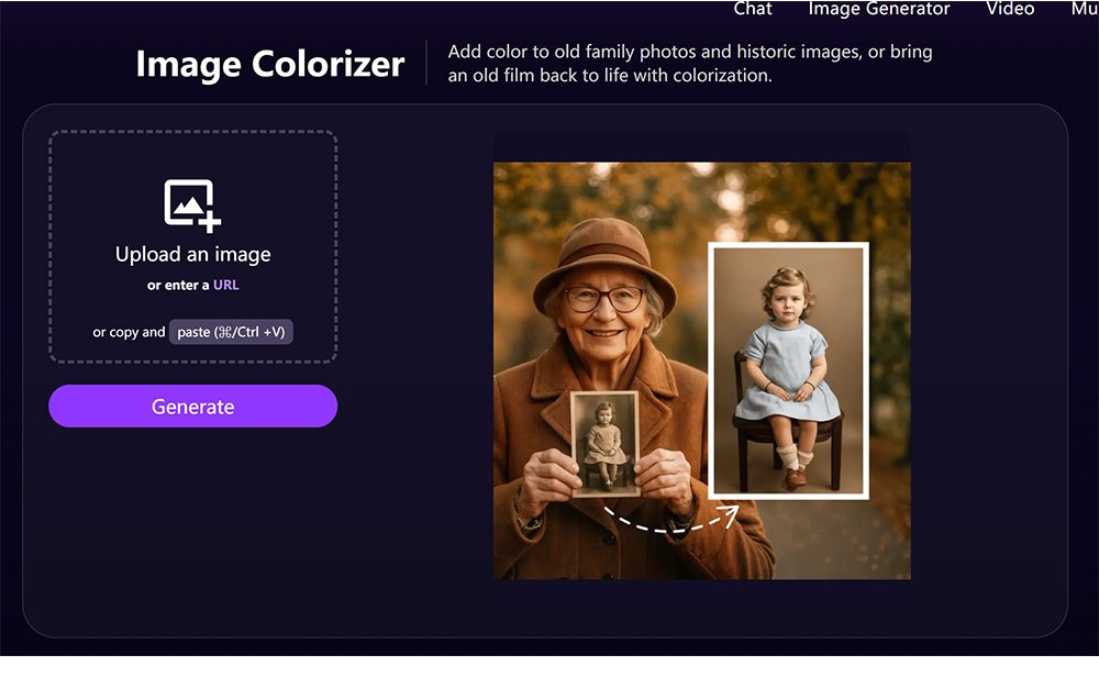 DeepAI Colorizeのスクリーンショット