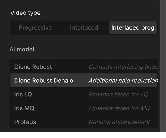 「Interlaced Progressive」より利用可能なAIモデル