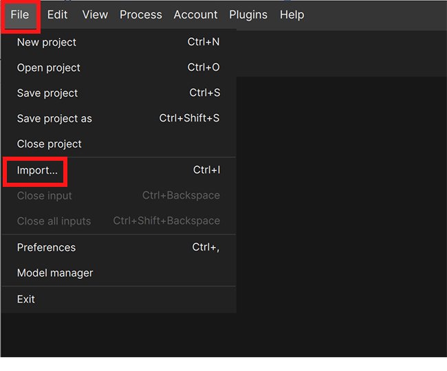 「File」⇒「Import」をクリック