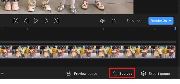 「Sources」タブをクリック