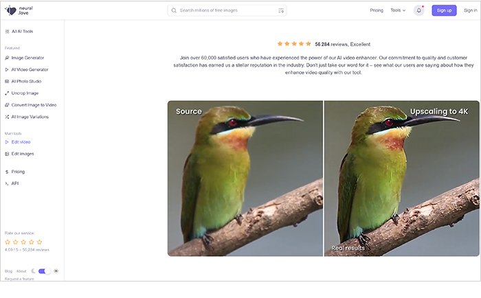 MP4動画の高画質化サイト：Neural.love