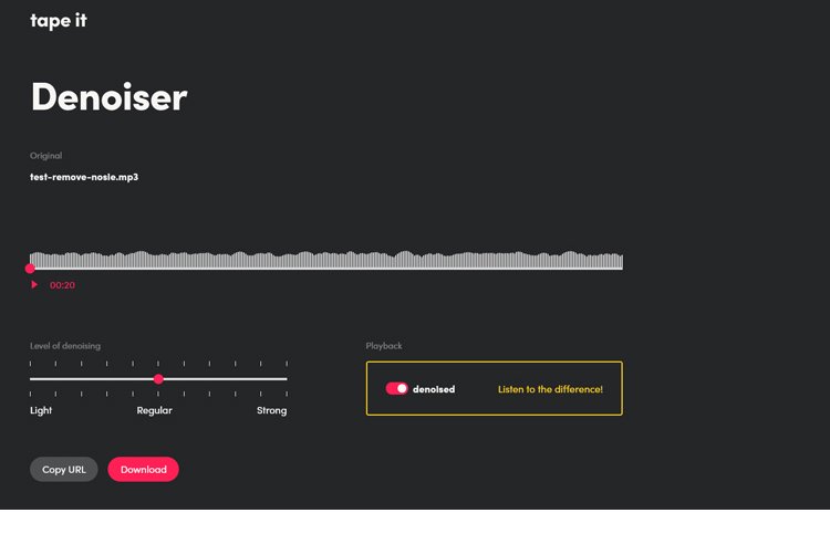 無料・登録不要な音声ノイズ除去サイト：tape.it