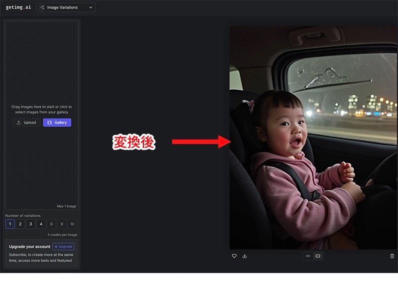 写真からAI画像を生成できるサイト:getimg.ai