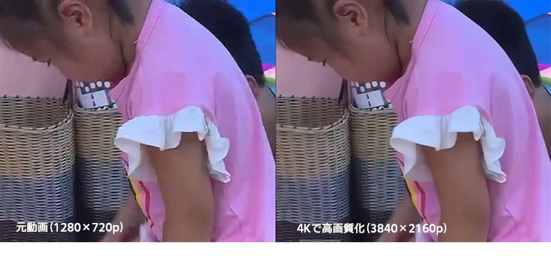 元動画と高画質化した動画を比較
