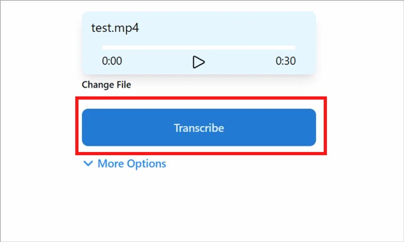Transcribe」をクリック