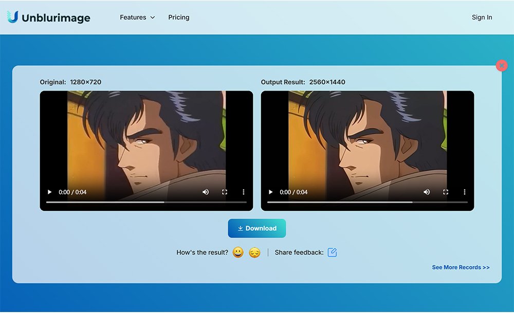 無料プランあるおすすめのアニメ高画質化サイト:Unblurimage(アンブラーイメージ)