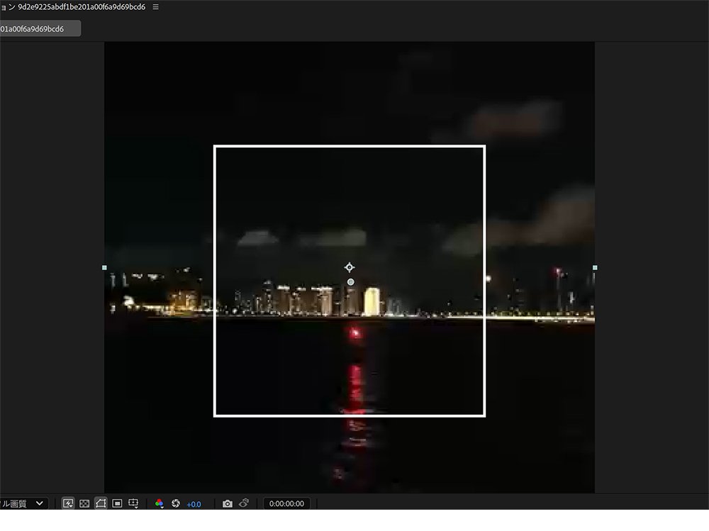 プレビュー画面にボックスが表示され