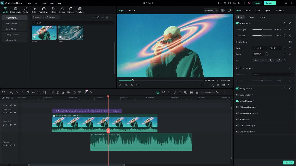 Filmoraのスクリーンショット