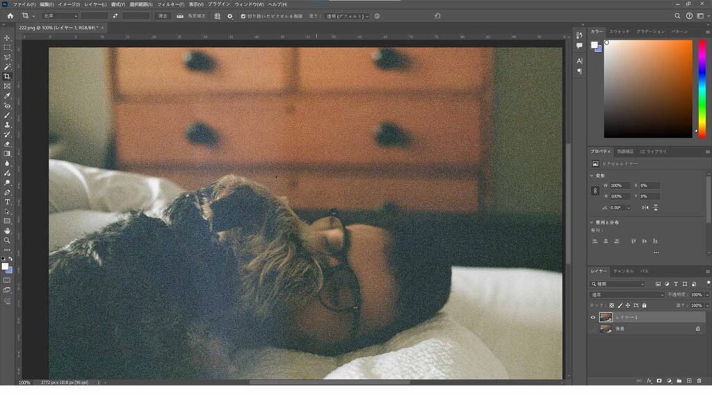 ノイズを除去したい写真を読み込む